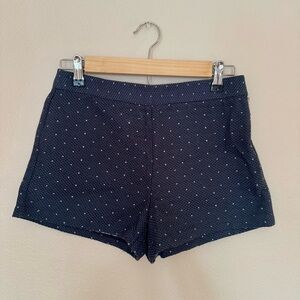 Navy and white polka dot shorts